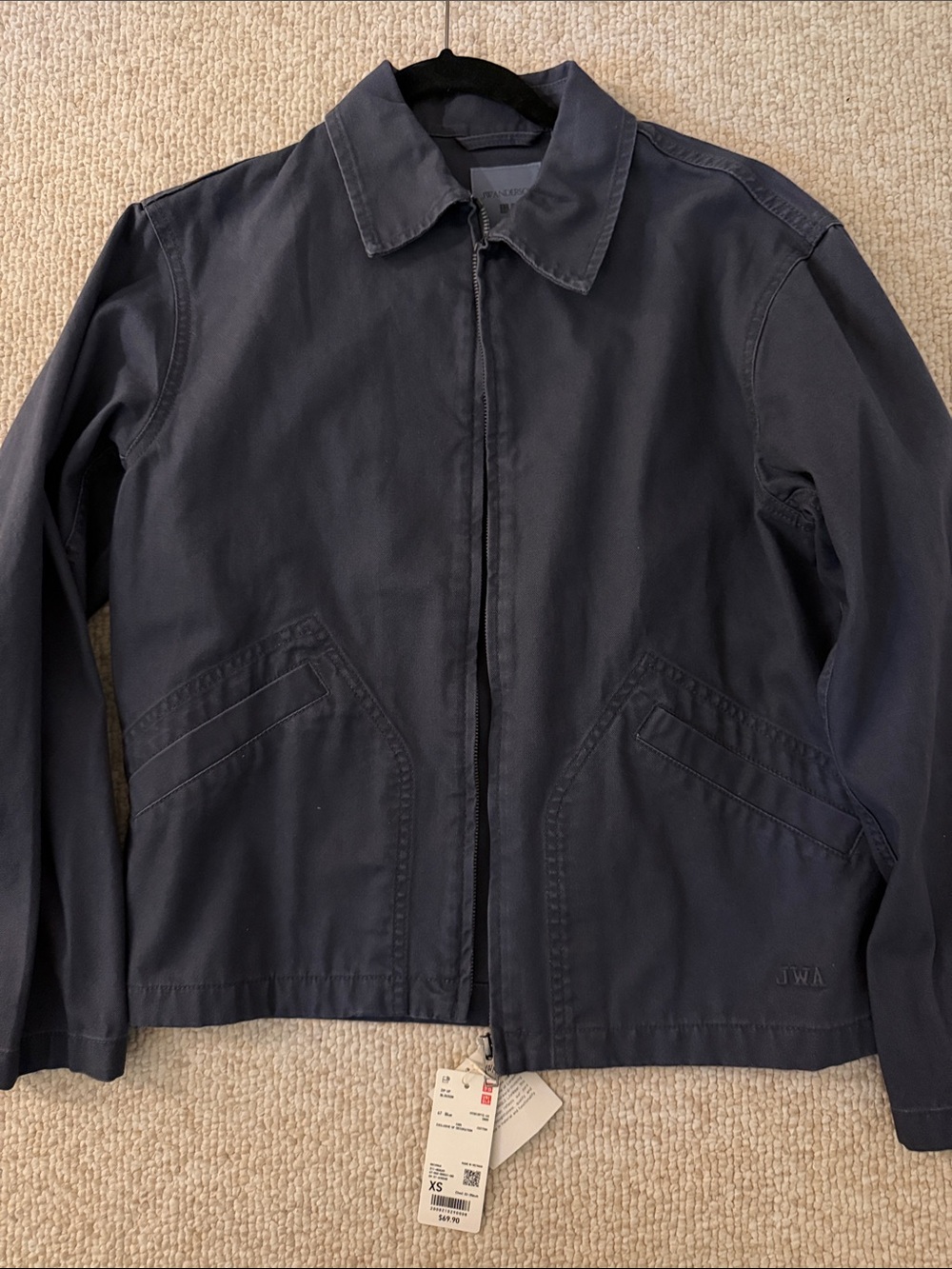 JW ANDERSON Men's Navy Zip-Front Shirt Jacket